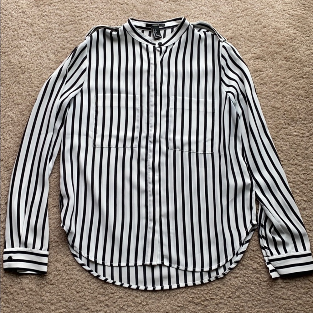 Forever 21 Black and White Button Down